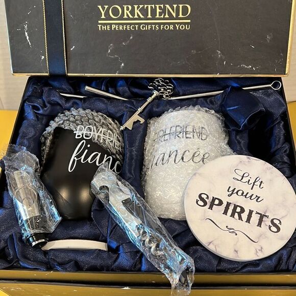 YORKTEND Boyfriend Girlfriend Fiancée Wine Cup Set - Picture 3 of 3